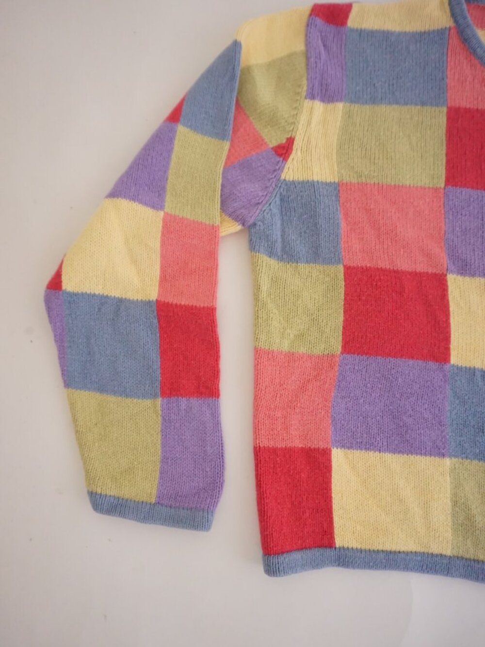 Vintage Christopher & Banks Multicolor Check Plaid Button Knit Cardigan L - Picture 8 of 9